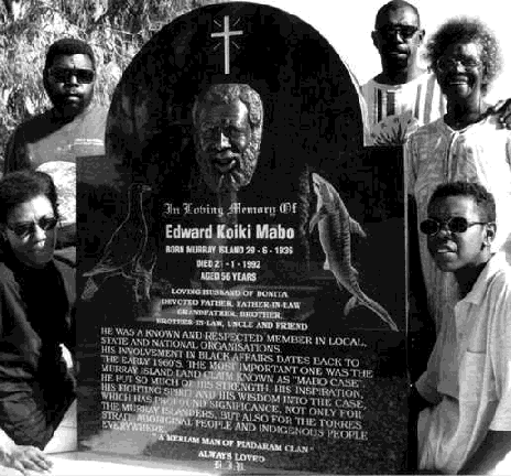 ...Eddie Mabo's tombstone opening..., 1995