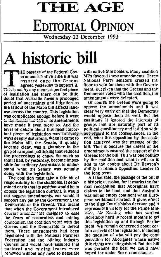 A Historic Bill, 1993