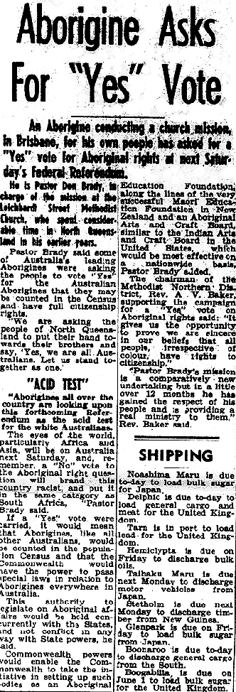 Aborigine asks for 'yes' vote, 1967