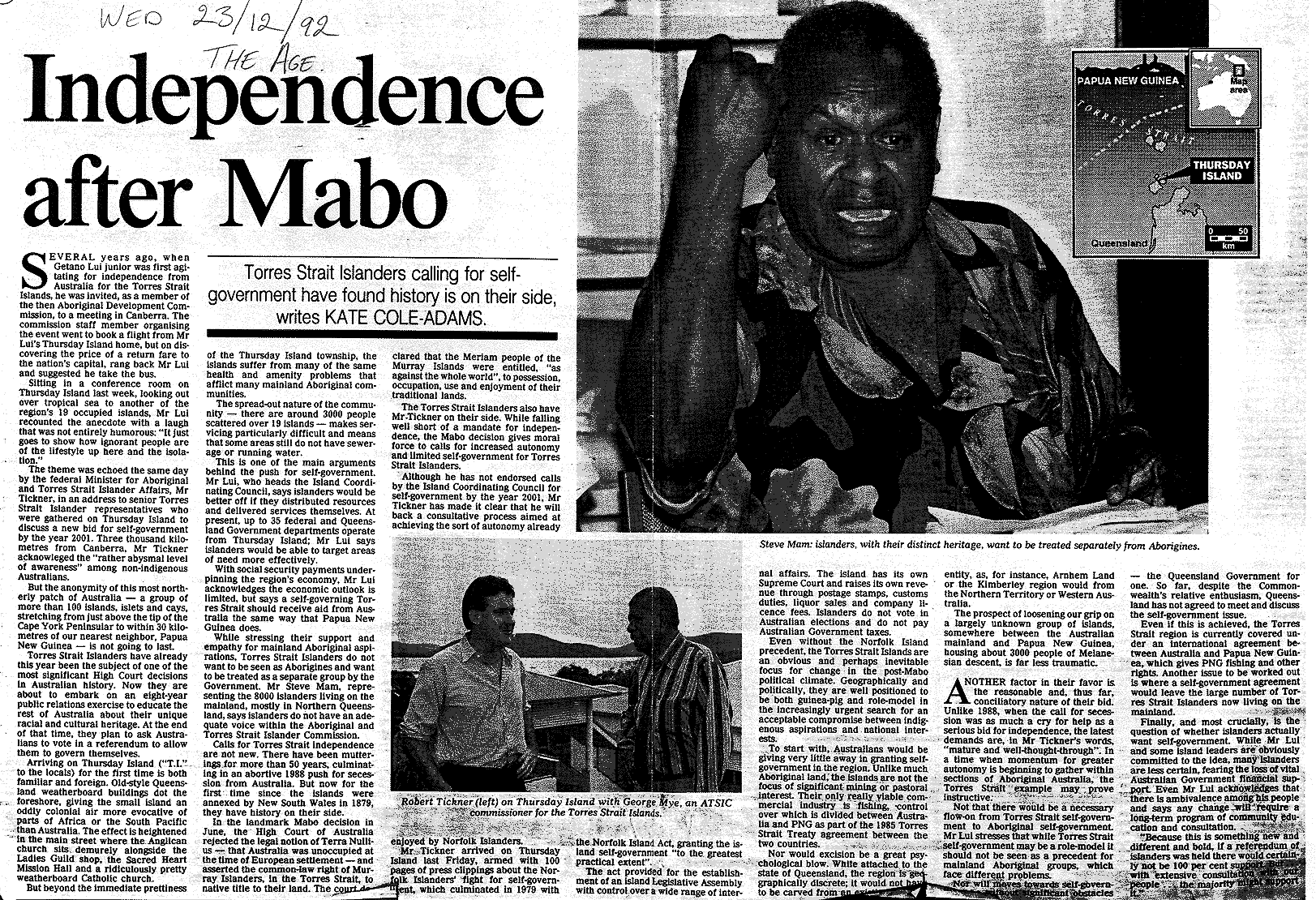 Independence after Mabo, 1992
