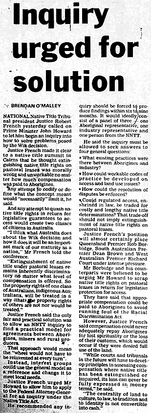 Inquiry urged for solution, 1997